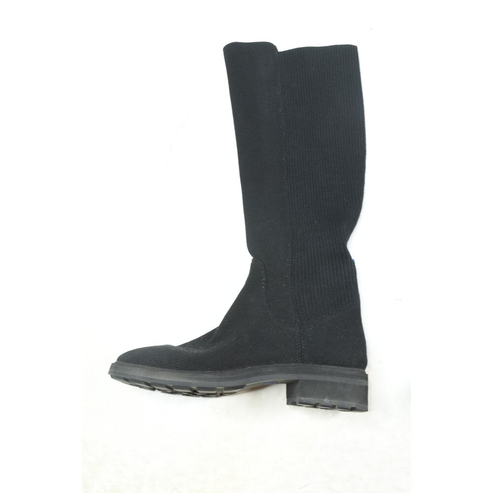 Rothy’s The Tall Lug Boots Womens 8.5 Onyx Black Merino Wool Pull-On - Picture 3 of 8